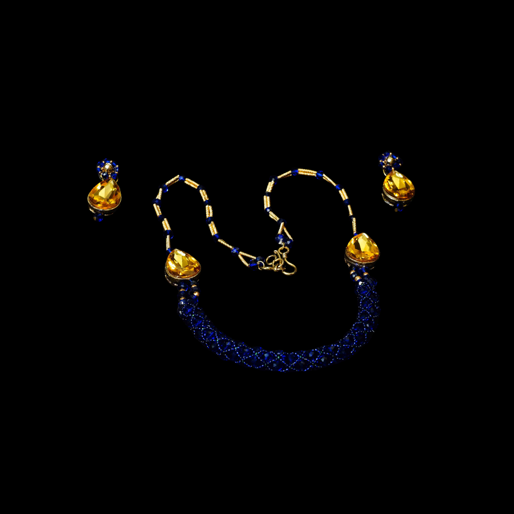 Dark Blue net pattern and Yellow Stone connectors