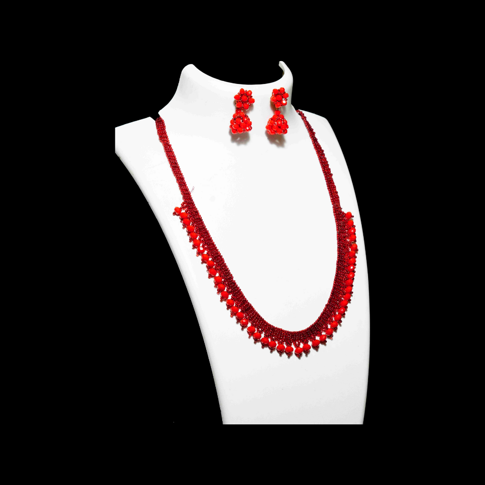 Tribal tiny Maroon and Red