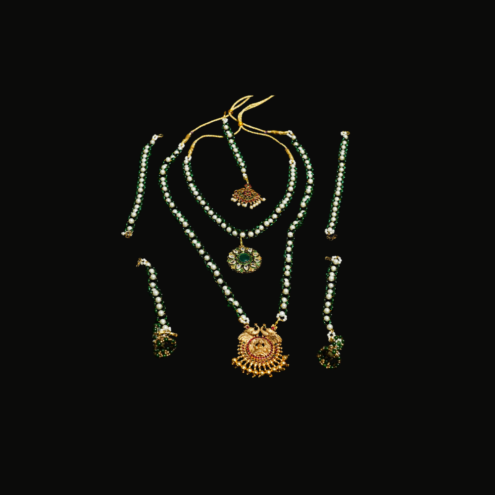 White, Leafgreen Colour Lakshmi Pendant