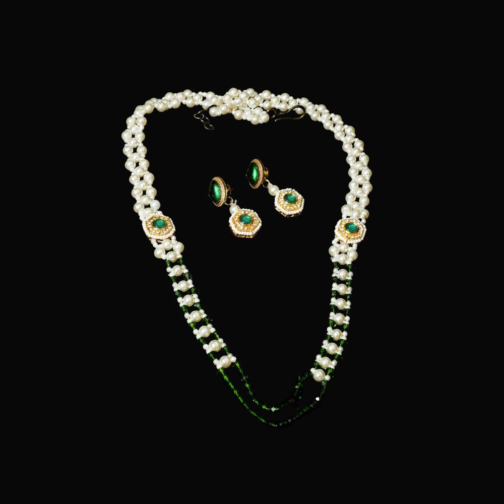 White and Crystal gren 2 layers & Green Hexagon Connector