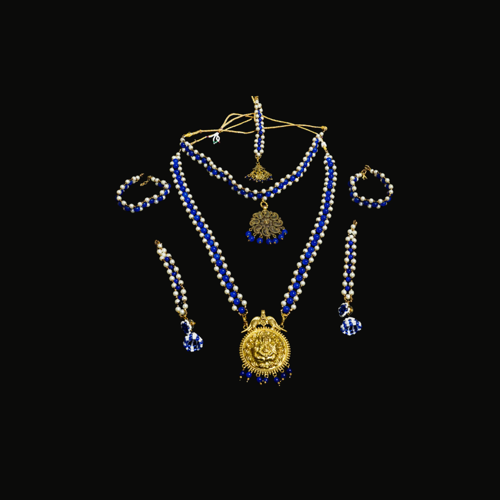 White and Darkblue Colour Vinayagar Pendant